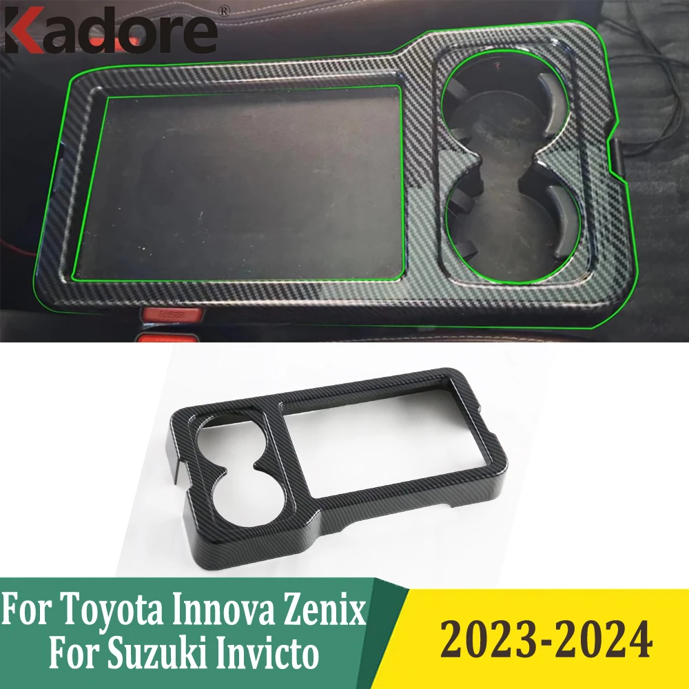 For Toyota Innova Zenix For Suzuki Invicto 2023 2024 Rear Water Cup Holder Frame Cover Trim Sticker Interior Accessories