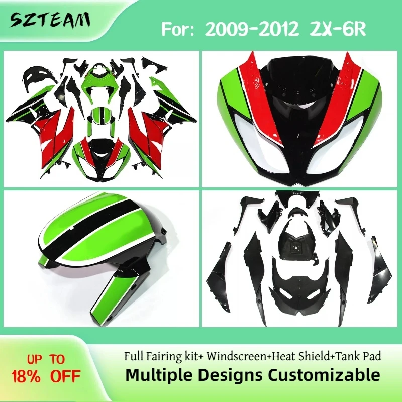 

For Kawasaki ZX6R 636 2009-2012 Body Fairing Kit 09-12 ZX-6R OEM Replacement ABS Injection Motorcycle Fairings