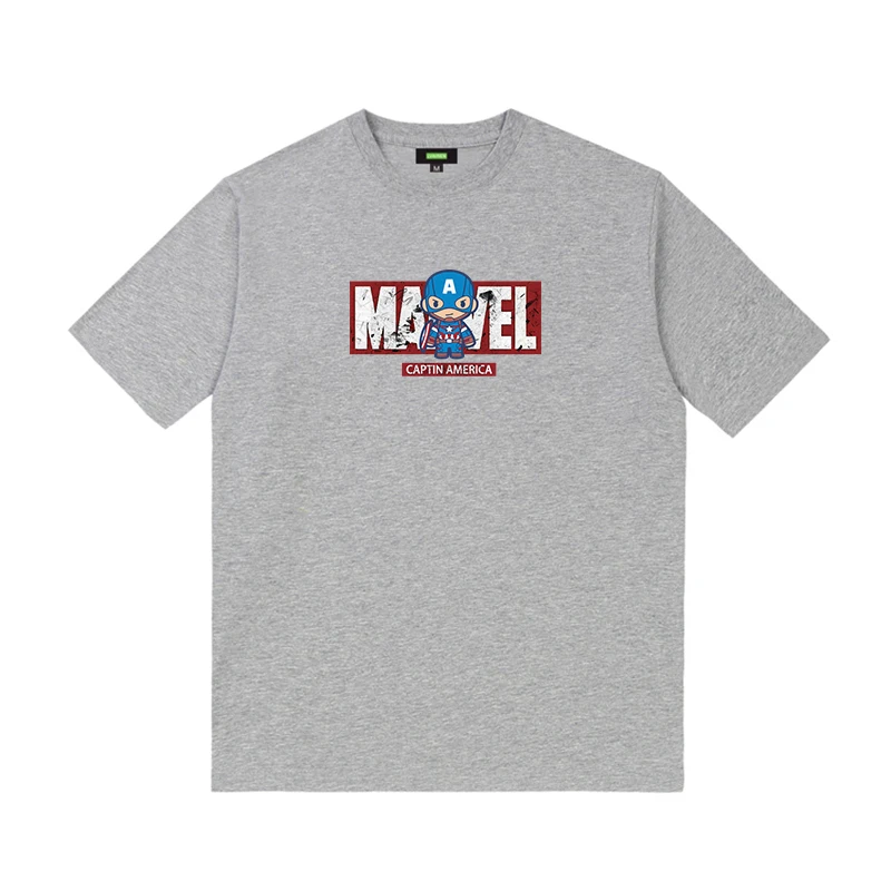 Venom Iron Man Captain America Marvel Summer Couple Outfit Kids Outfit Small Size Student Cartoon T-shirt Short Sleeve Cotton