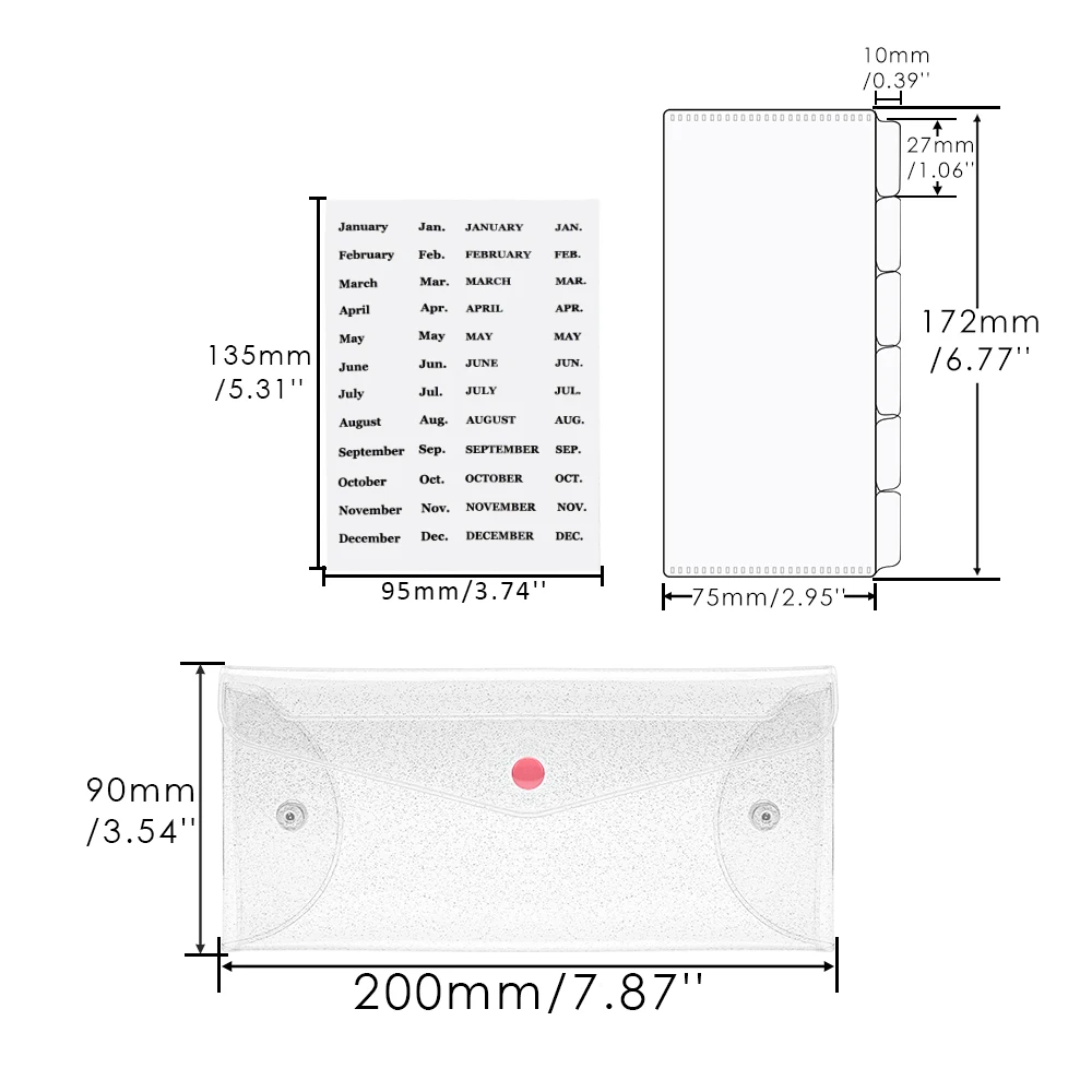 Budgetportefeuilles Met Contante Envelop Met Maandelijkse Stickers En Verdelers Zakken Met 6 Tabbladen Contante Enveloppen Voor Budgetteringsfactuurplanner