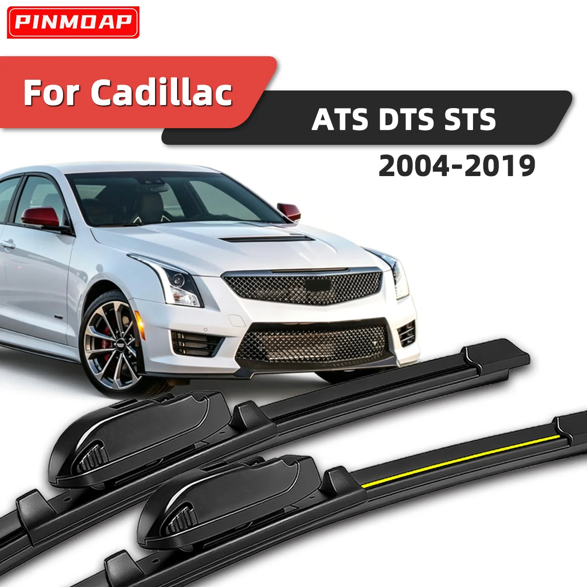 2 Stück Frontscheibenwischer, geeignet für Cadillac ATS DTS STS 2004–2019, Frontscheiben-Wischersystem, leise Wischer, Autoteile 2018 2017
