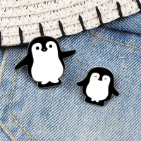 Lovely Penguin Brooches Cartoon White Black Animals Lapel Enamel Pin Denim Shirts Jackets Backpack Badge Jewelry For Kids Girl