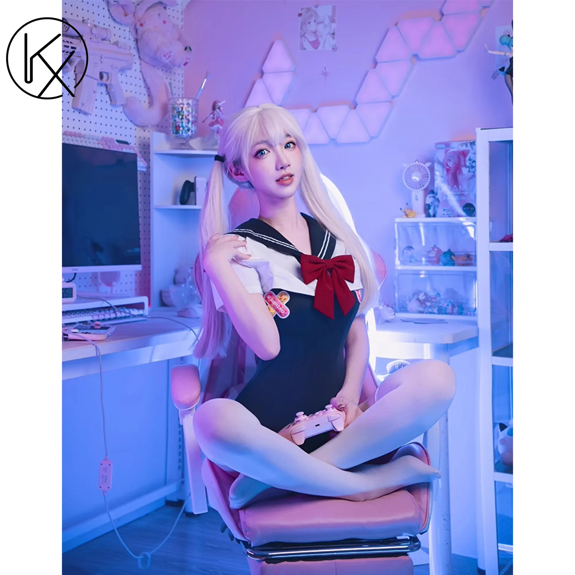 2026 جديد kaixiggmm اليابانية المرأة موافق ضيق موحدة ملابس السباحة بحار سترة أنيمي لطيف jk كلية نمط قطعتين دعوى hotsale