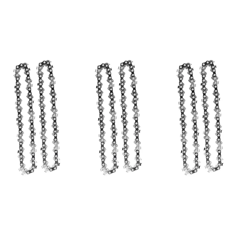 6Pcs 4-Inch 1/4Inch Guide Saw Chain Mini Chainsaw Chain For 4 Inch Cordless Electric Protable Battery Handheld Chainsaw