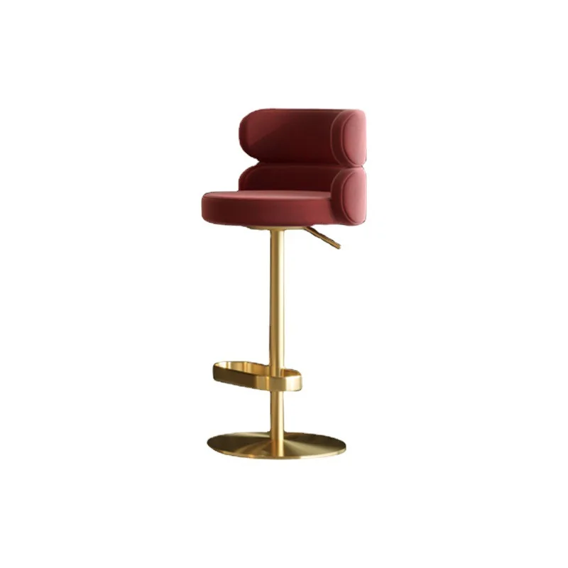 LMMM light luxury stainless steel bar lifting rotating backrest high stool front desk chair
