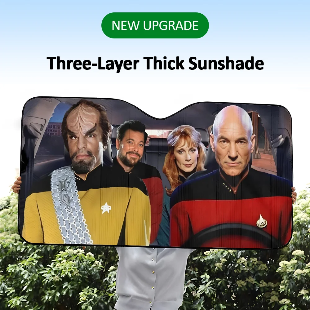 

S-Star Trek Movie Car SunShade Visor Reusable Aluminum Foil UV Protector Suction Cups Heat Three-layer Insulation