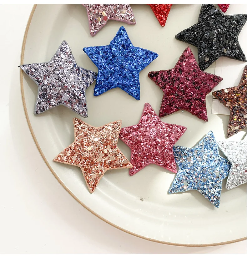 

6pc Glitter Star BB Hair Clips for Girls Metal Snap Hairpins Kids BB Barrettes Women Clip Glitter Heart Hair Accessories 3.5CM