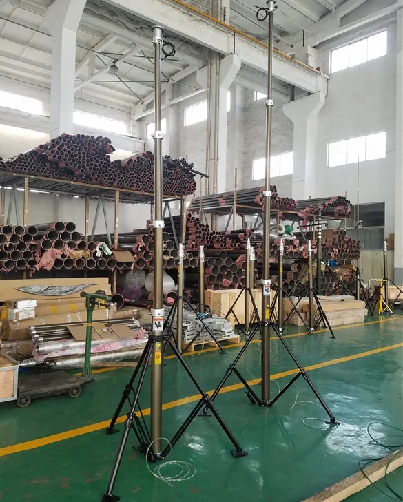 Pneumatic Aluminum Alloy Tube Telescopic Mast Lift 3m 4m 5m 6m for LED Light