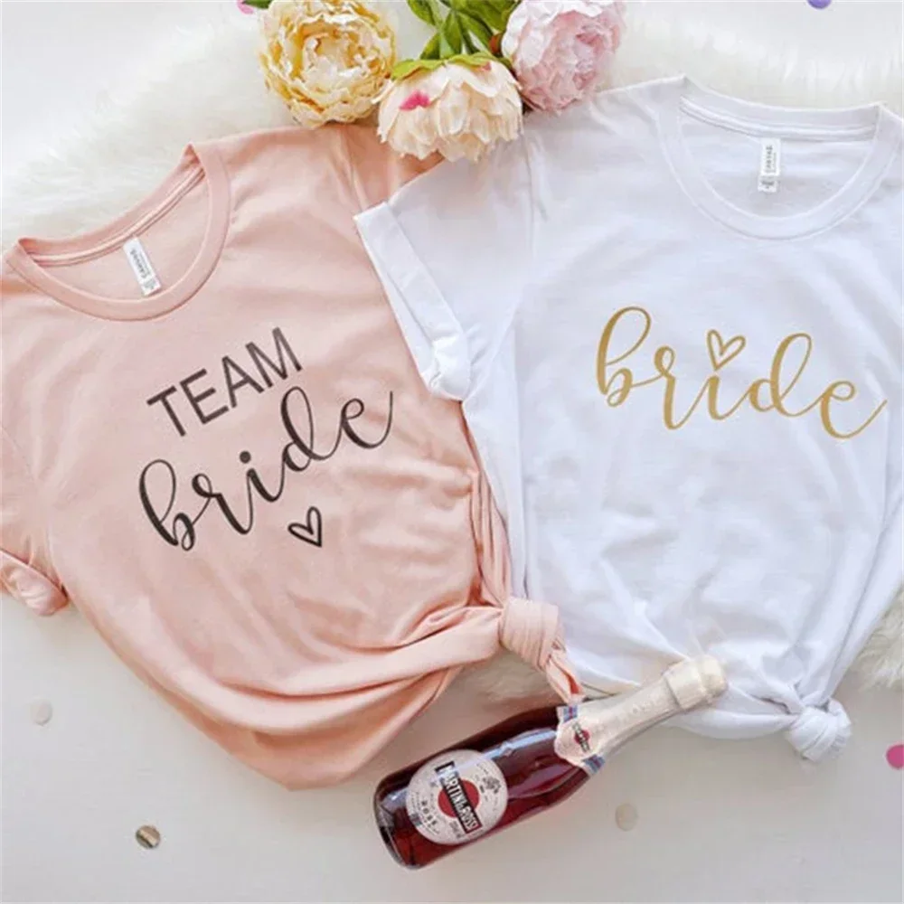 Bachelorette Team Bride T Shirt Wedding Party T-shirt Women's Short Women Tops y2k clothes graphic t shirts