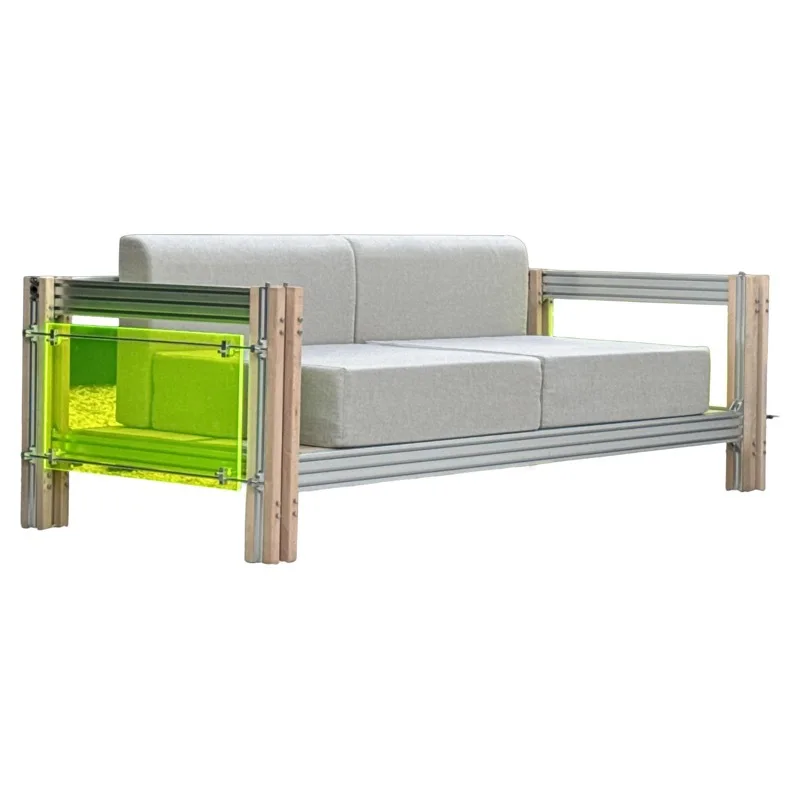 

Aluminum profile medieval single sofa double small apartment reception room straight row seat