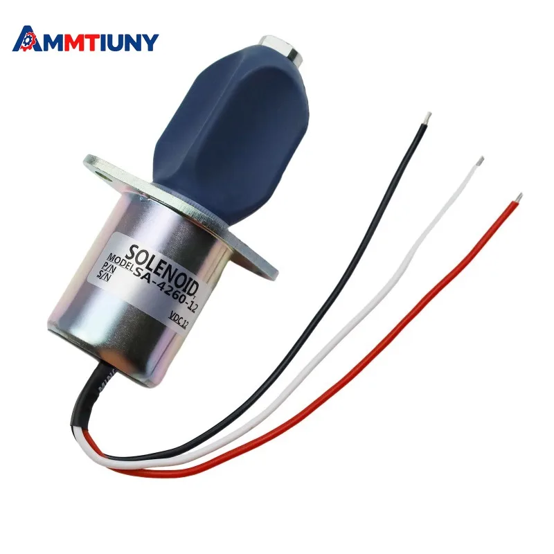 

1PC Fuel Shutoff Stop Solenoid 12V SA-4260-12 SA-4612-12 1751ES-12A6ULB1S5 for Kubota 3A 70 82 Hyundai Diesel Engine Excavator
