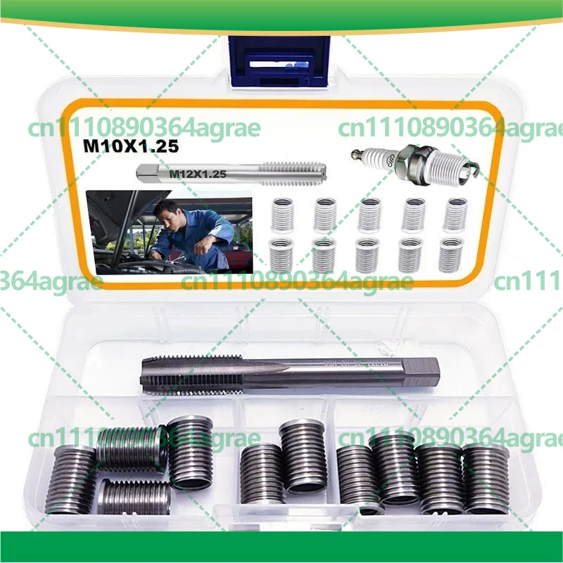 11Pcs Spark Plug Thread Repair Tool Kit M10*1.0 M10*1.25 M14*1.25 For Car Motorcycle Box Packed Power Tool Accessories