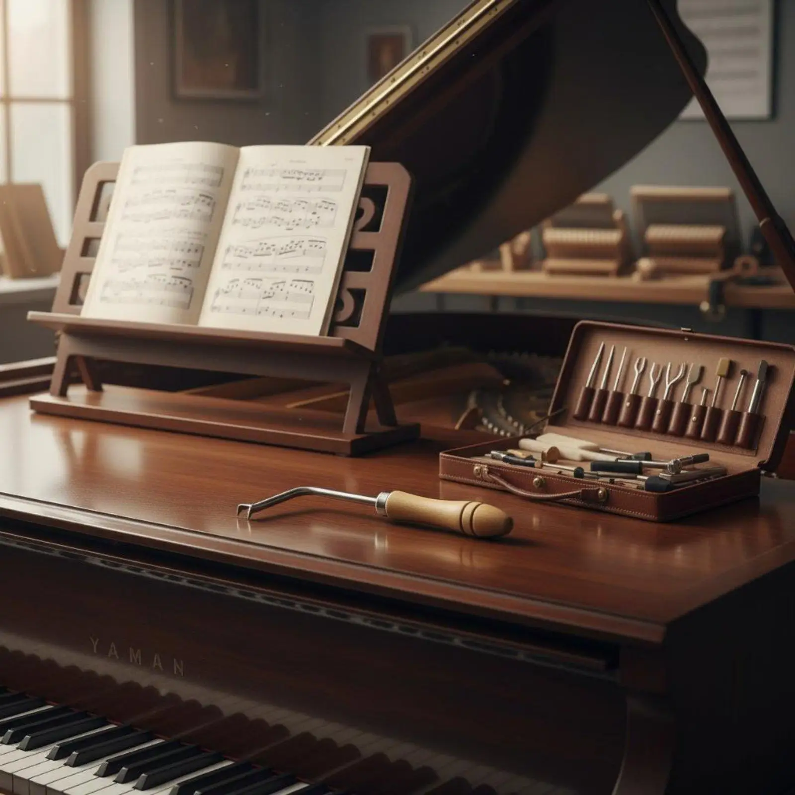 Piano Tuning Hook Versatile String Guide Maintenance Equipment with Wooden Handle for Piano Restoration