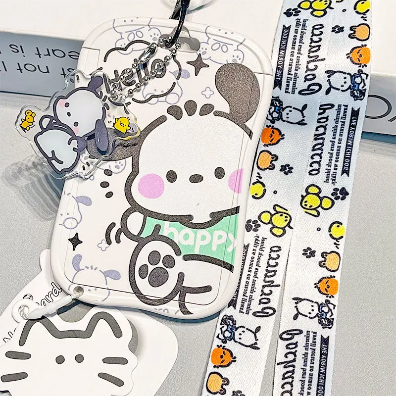 

Kawaii Sanrio Pochacco Card Holder Cute Meal Card Bus Card Identity Document Protection Set Access Control Campus Card Girl Gift