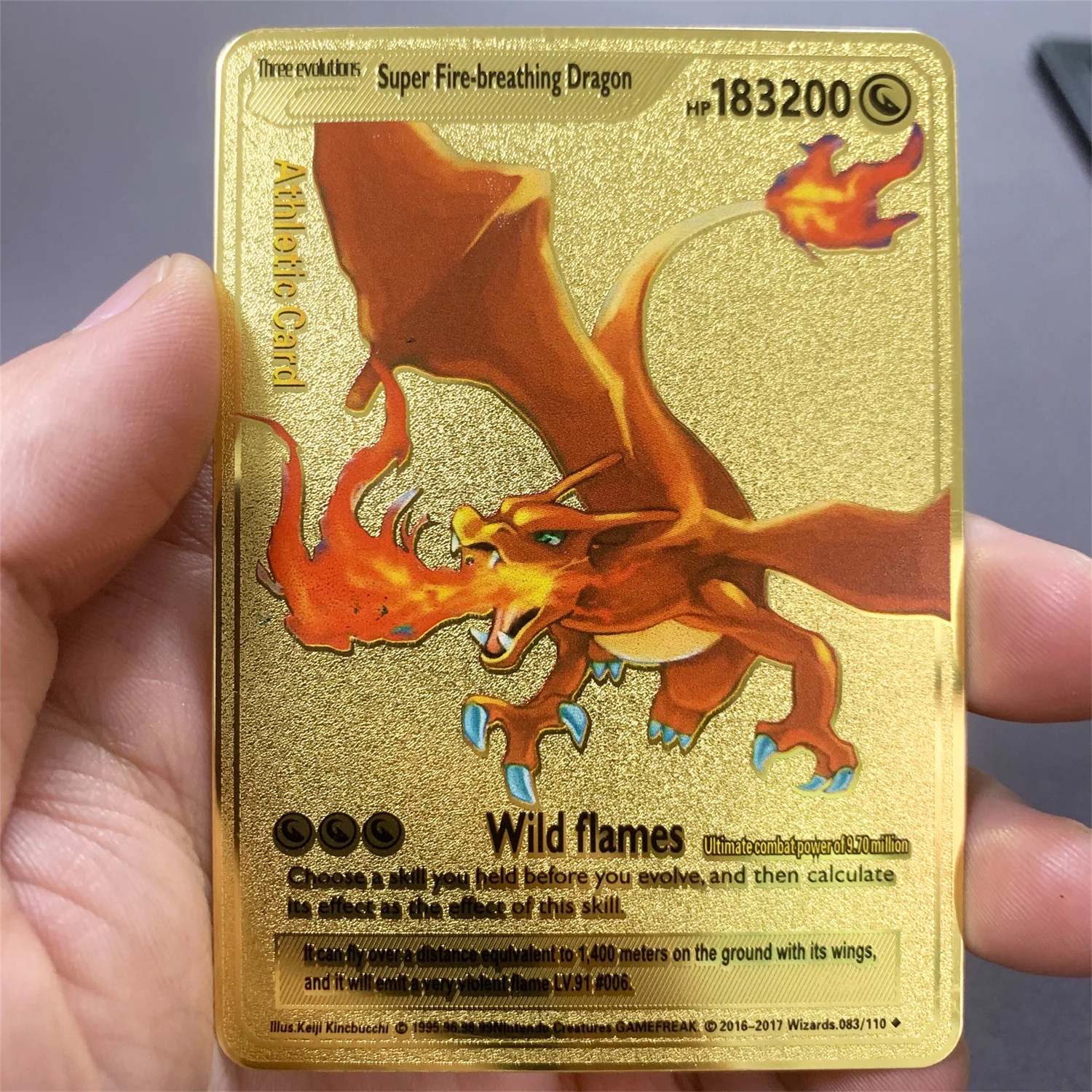 Tarjetas de Pokémon de Metal de 10000 puntos, tarjetas de colección de regalo para niños, edición limitada, inglés, bricolaje, Arceus, Charizard