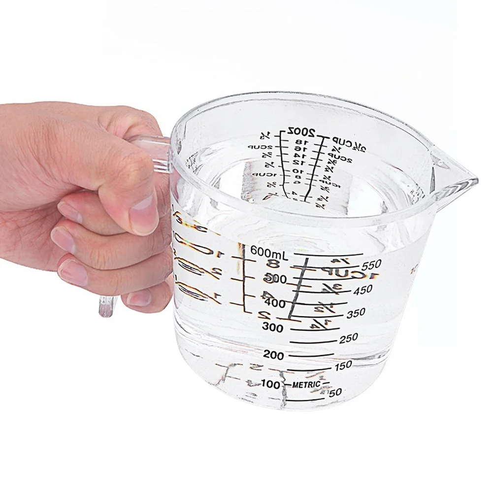 1Pc Plastic Measuring Cup With Clear Markings Wide Mouth & Triangular Spout For Baking And Cooking 150/300/600/1000ml