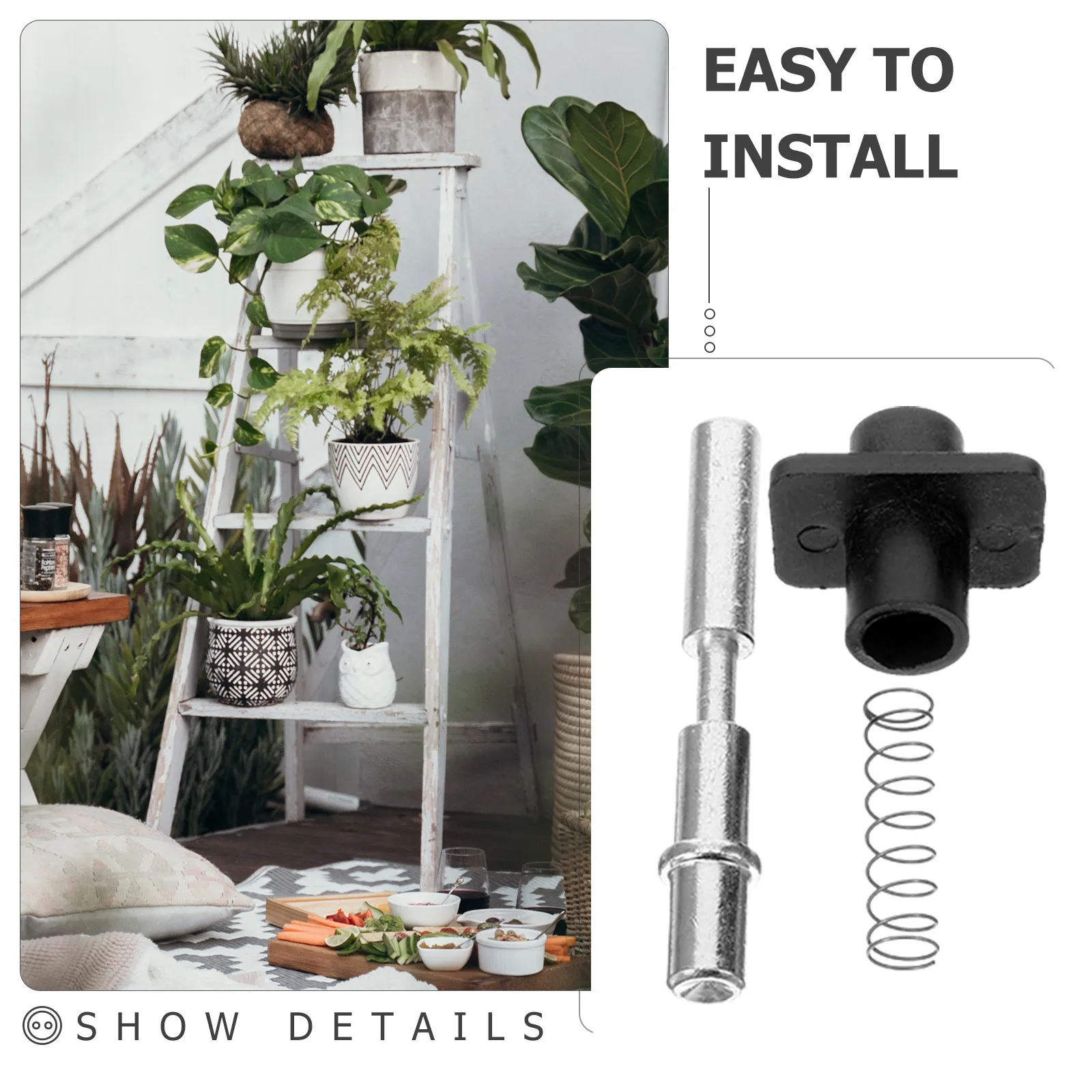 1Set Folding Ladder Accessories Durable Telescoping Bamboo Ladder Replacement Spring Shaft Base Parts Supplies