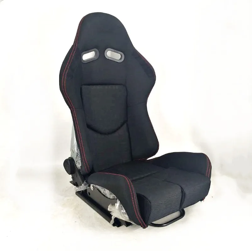 Black Knitted Cloth with Side Bracket Double Slide Rail Adjustable FRP Racing Seat