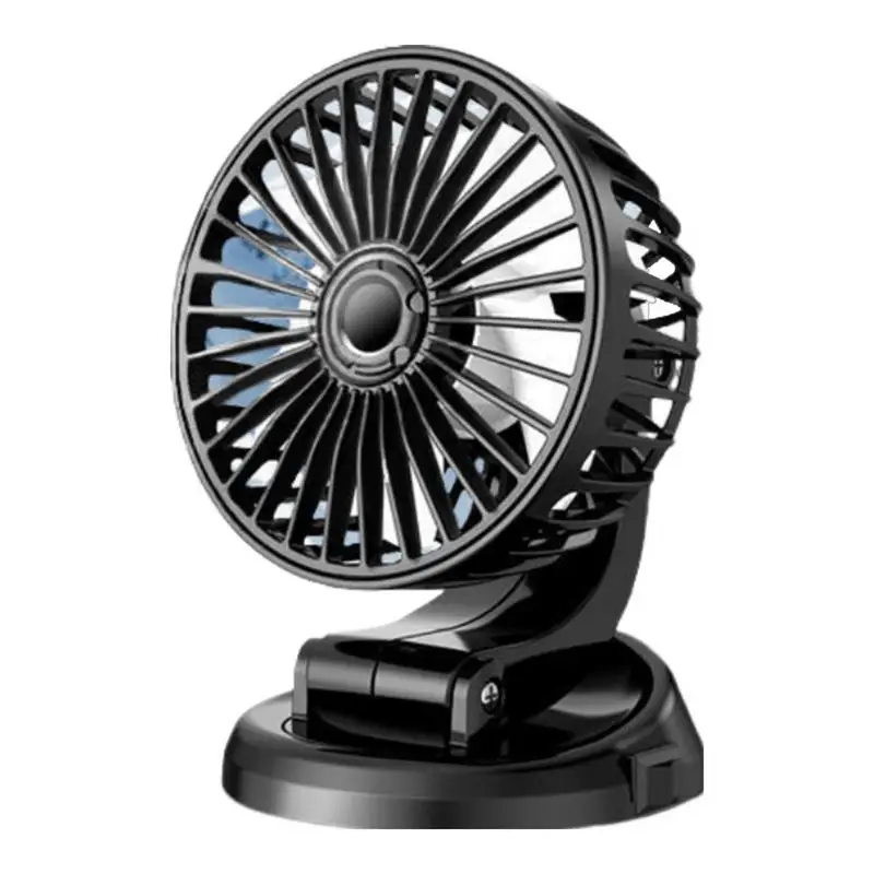 Car Fan 5V 1A USB Car Fan Adjustable Auto Fan 2 Speeds Rechargeable 360 Degree Rotatable Backseat Air Fan Vehicle Cooling Device