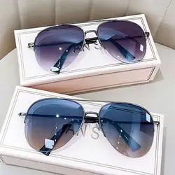 Fashion Gradient Sunglasses Trendy Big Frame Pilot Sun Glasses Cycling Driving Shades UV400 Protection Eyewear