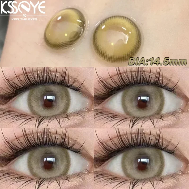 KSSEYE 2PCS Korean Contact Lenses Natural Color Pupils Green Contact Lenses Myopia Brown Beauty Eyes Multicontact Free Delivery