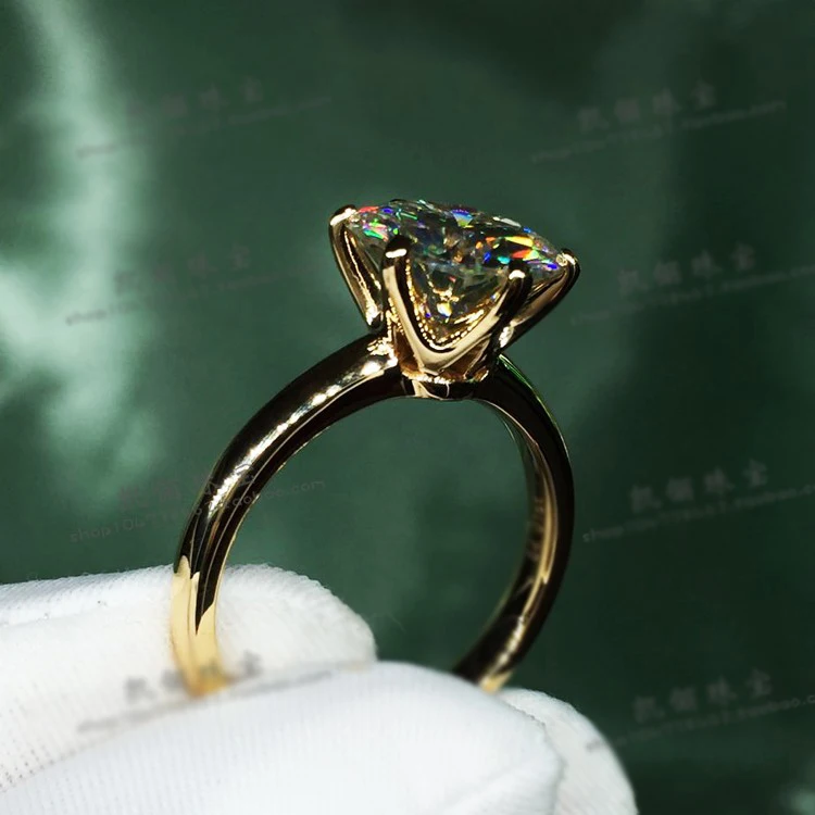 Fashion Delicate Yellow Gold Color Allergy Free Tibetan Silver Ring High Quality Cubic Zirconia Wedding Band Jewelry For Women image 3