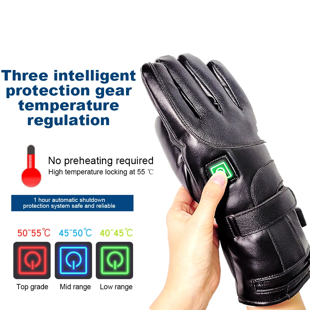 

Rechargeable Electric Winter Gloves 3 Temperature Levels Thermal Touchscreen Gloves Battery Powered Heating Gloves for Men Women