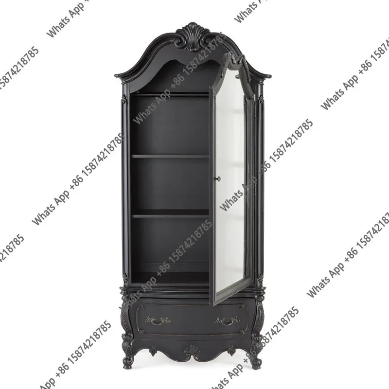 X25 French Light Luxury Solid Wood Wardrobe Carved American Country Oak Ivory White Lying Storage Wardrobe European Furniture Cu
