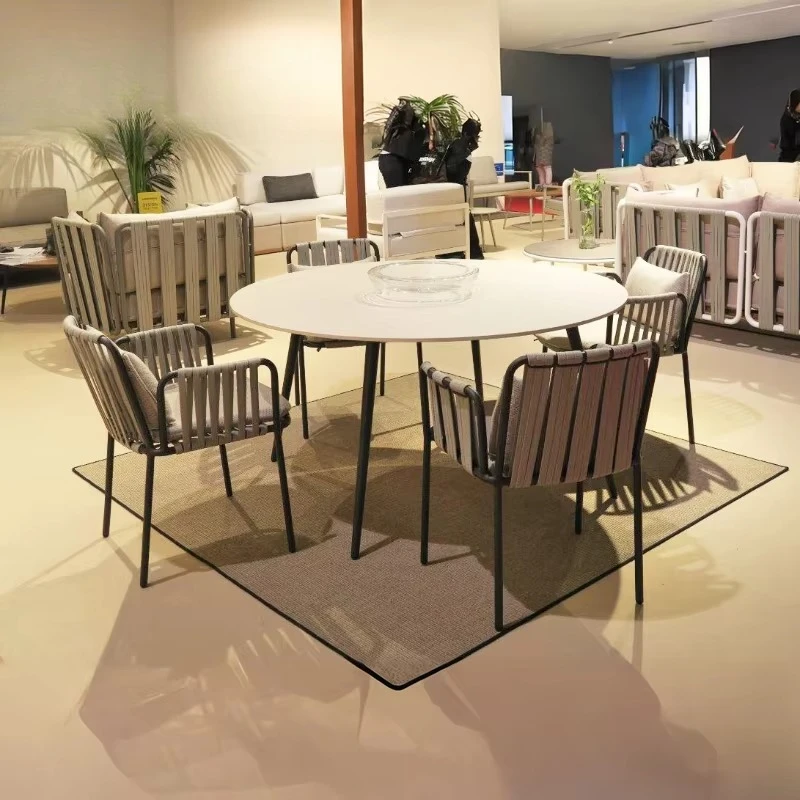 #Outdoor Patio Balcony Table Hotel Resorts Restaurant Leisure Tables And Chairs Villa Garden Patio Rope Weaving Dining Chair