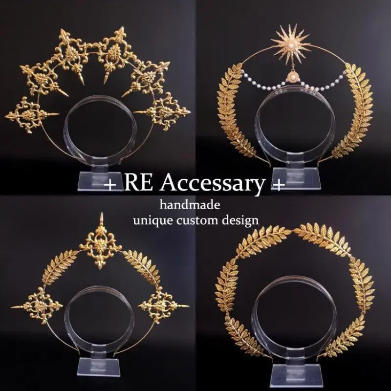 Angel Feather Wings Gothic Lolita Virgin Halo Crown Headband Vintage Church Mary Baroque Tiara Cosplay Kawaii Accessories