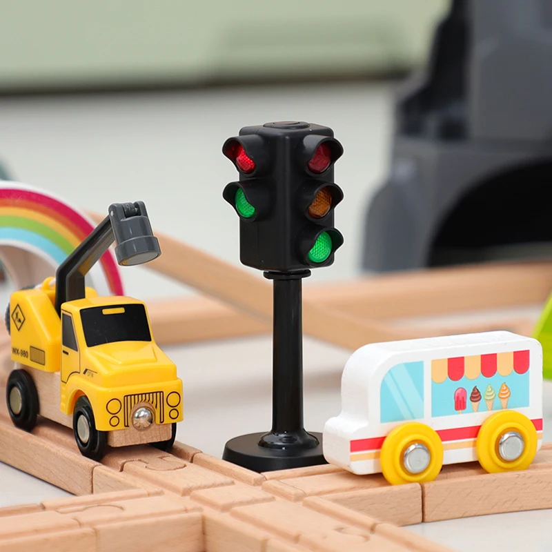 New Simulation Traffic Light Toy Traffic Sign Model Road Sign Kindergarten Kids Small Train Track Car Accessories Toys X15-1