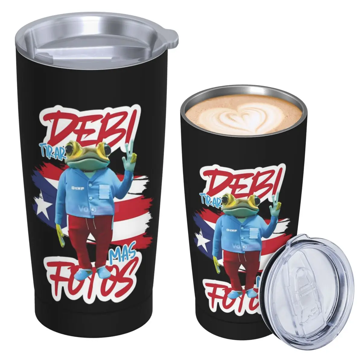 Bad Bunny DTMF Debi Tirar Mas Fotos Stainless Steel Tumbler Vacuum Insulated Mug Thermal Cold Bottle Straws With Lid 20oz