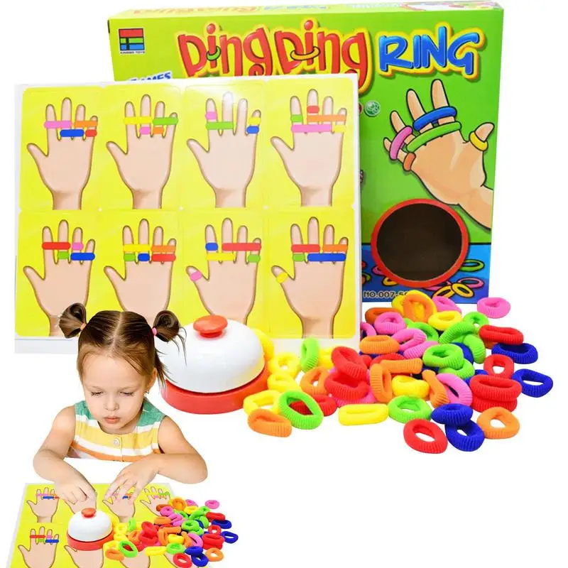 Family Table Game Rubber Band Bracelet Colorful Bands Finger Game Multiplayer Competitive Parent Child Interactive Toys