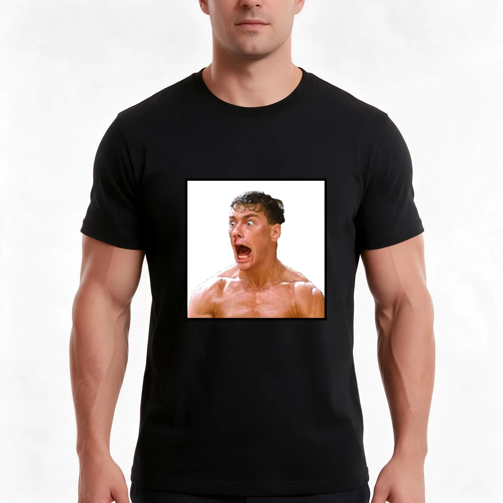 Jean Claude Van Damme 3 T-Shirt, Summer Casual Cotton Tee, Oversized Streetwear Tops, Vintage Graphic Print, Unisex Men Women