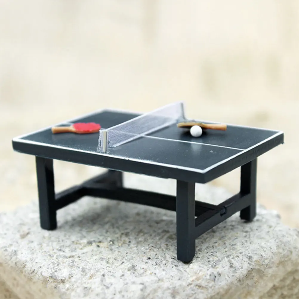 

1 Set Miniature Table Tennis Table Toy Fun Indoor Game Mini Sports Equipment Simulation Playset for Children Collectors