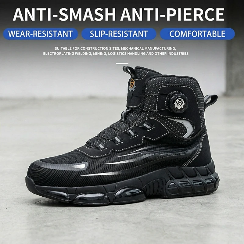 Nob Buckle Safety Shoes, Labor Protection Shoes, Work Shoes, Protective Shoes, Crush-Resistant and Puncture-Resistant,