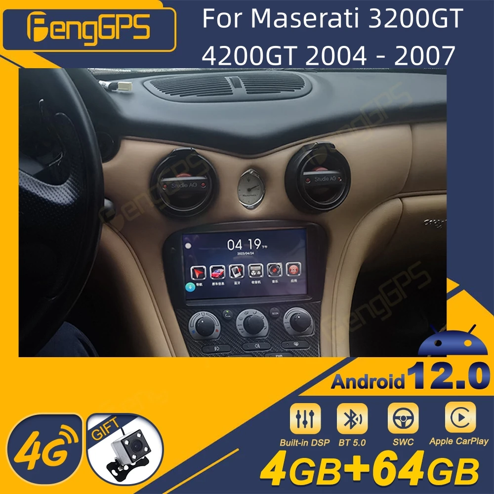 For Maserati 3200GT 4200GT 2004 - 2007 Android Car Radio Wireless Carplay Stereo Receiver Autoradio Multimedia Player GPS Navi