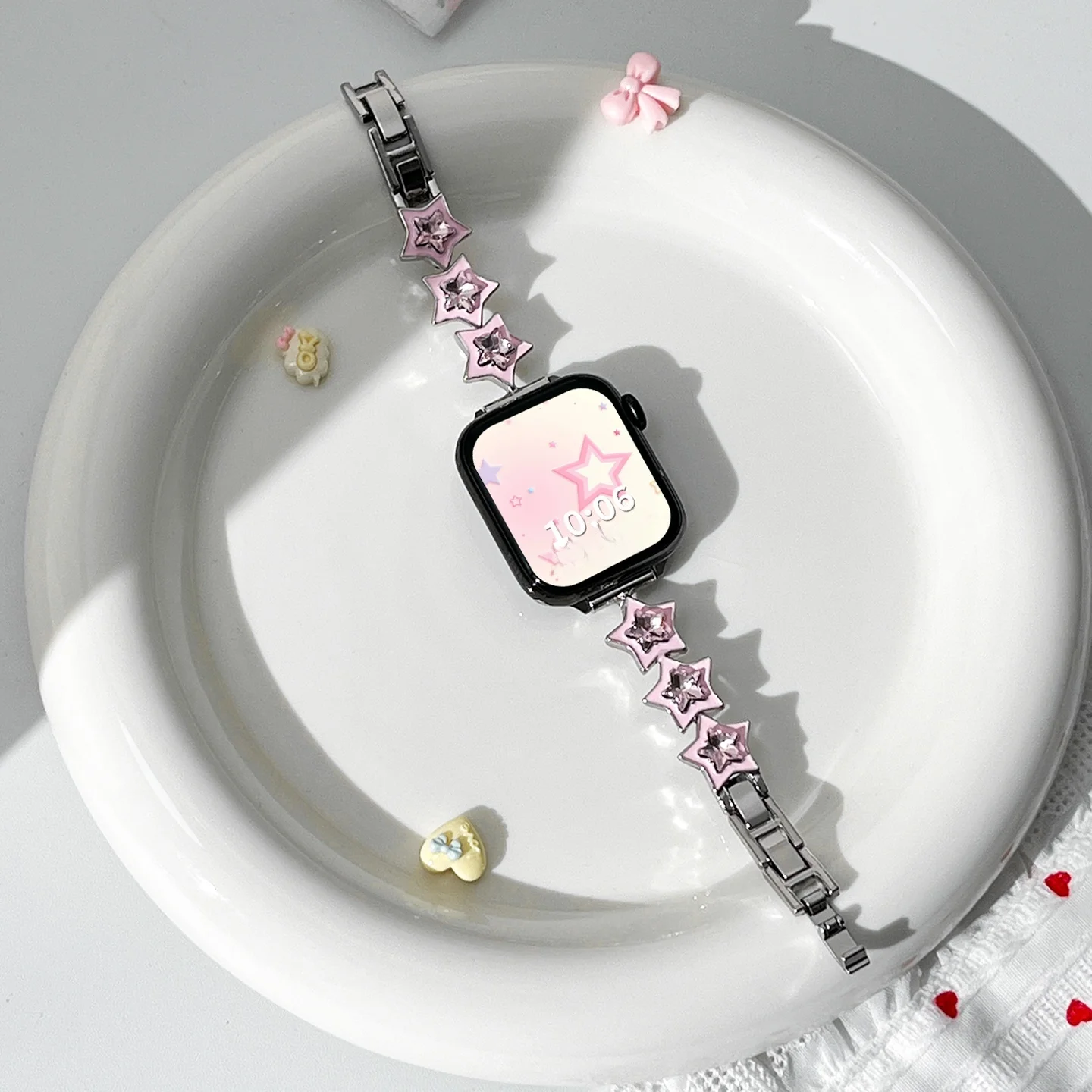 

Металлический совместимый ремешок для часов Star Diamond, 38 мм, 40 мм, 41 мм, 42 мм, 44 мм, 45 мм, 49 мм, модный ремешок