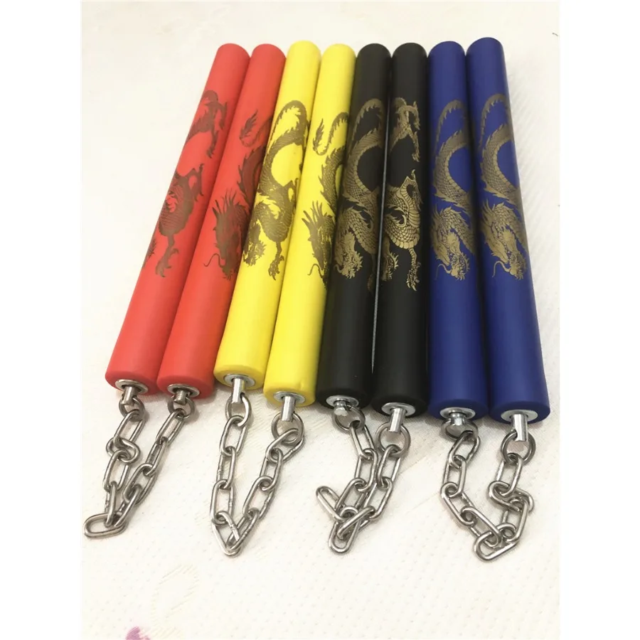 حار فنون الدفاع عن النفس Nunchaku رغوة التنين نمط الأسود فنون الدفاع عن النفس Nunchucks الفولاذ المقاوم للصدأ العصي الكونغ fuTrainer للمبتدئين #5