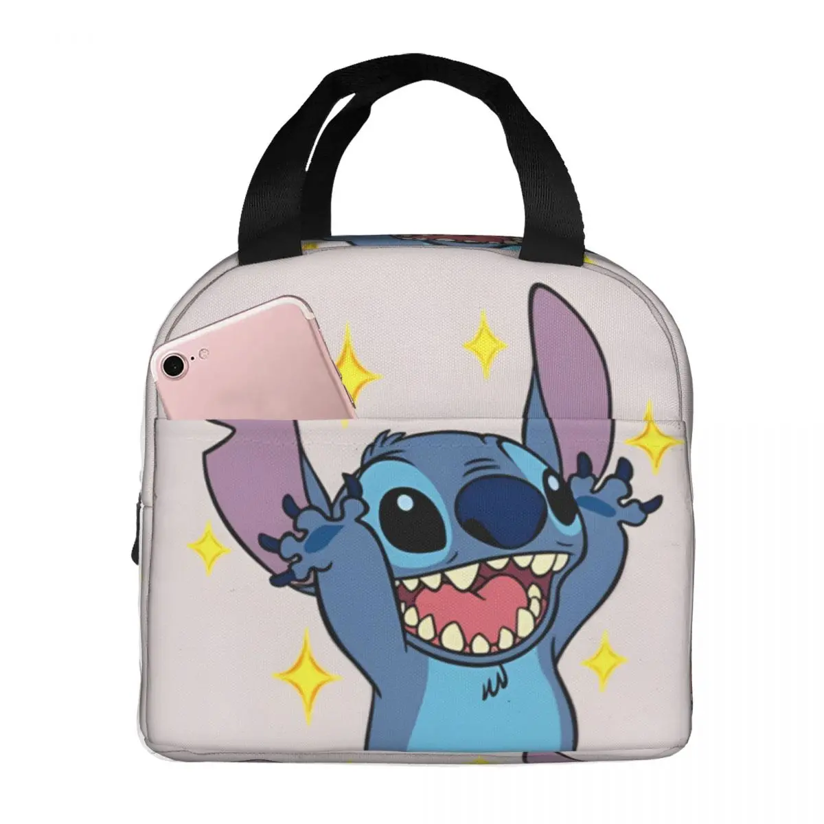 Bolsa de hielo al aire libre para niño y niña, bolsa de Stitch, asas reforzadas, Disney Leroy & Stitch, multifunción, comida, escuela