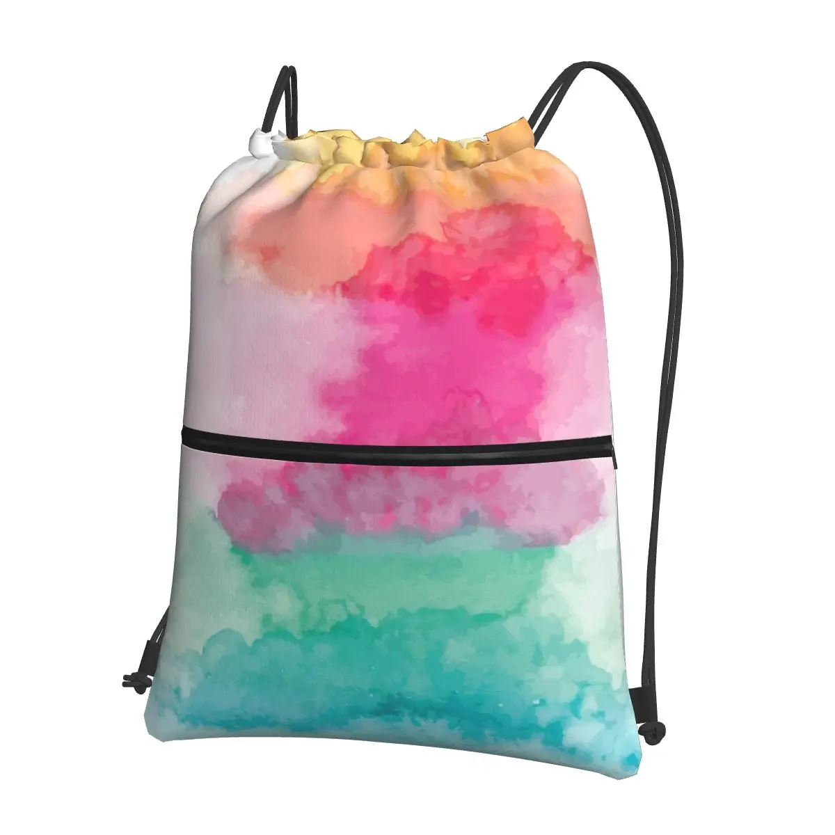 Aquarell Regenbogen Mischung tragbare Rucksäcke Kordel zug Tasche Multifunktions-Kordel zug Bündel Tasche Bücher taschen für Schüler