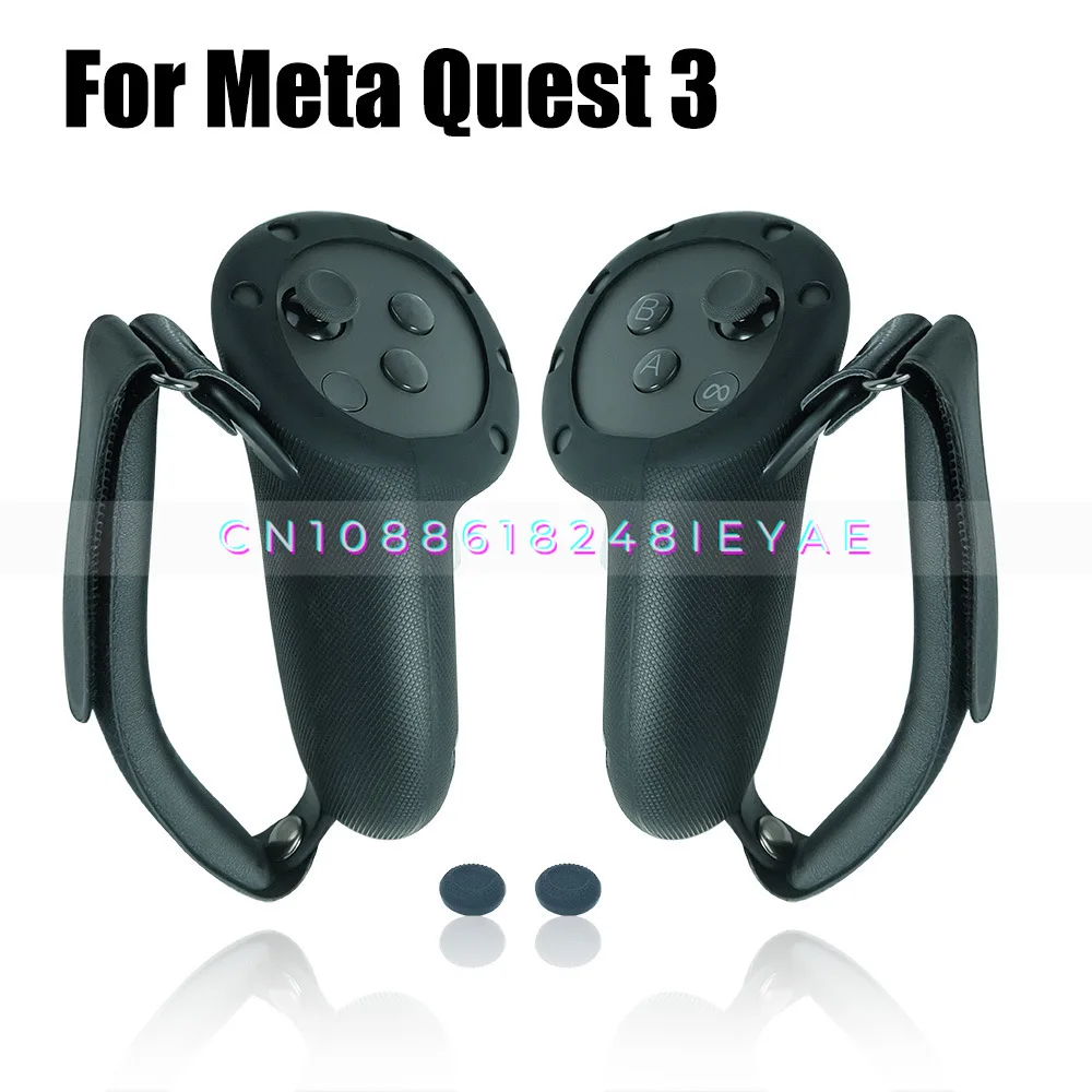 Suitable for Meta Quest 3 All-in-One VR Handle Controller Silicone Protective Cover Adjustable Strap Anti-Sweat