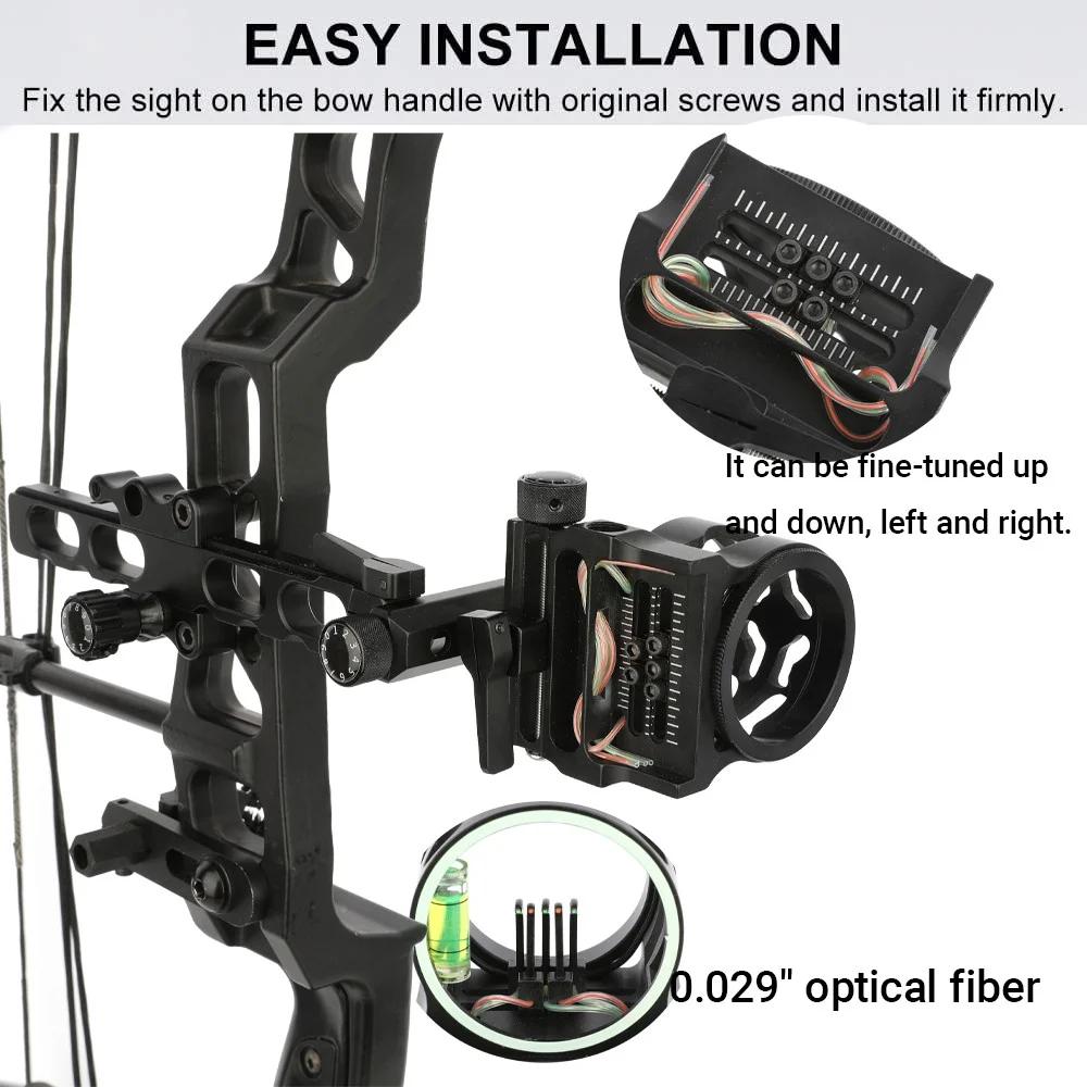 Mirino per Arco Compound a 5 P - Compound Bow Sight 5 Pin Fiber Optic recensione e prezzo