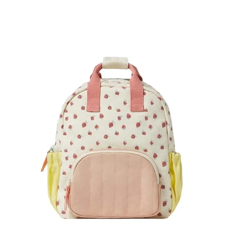 Mochila con estampado de fresas para niños y niñas, morral escolar informal de uso diario, bonito, nuevo estilo, a la moda