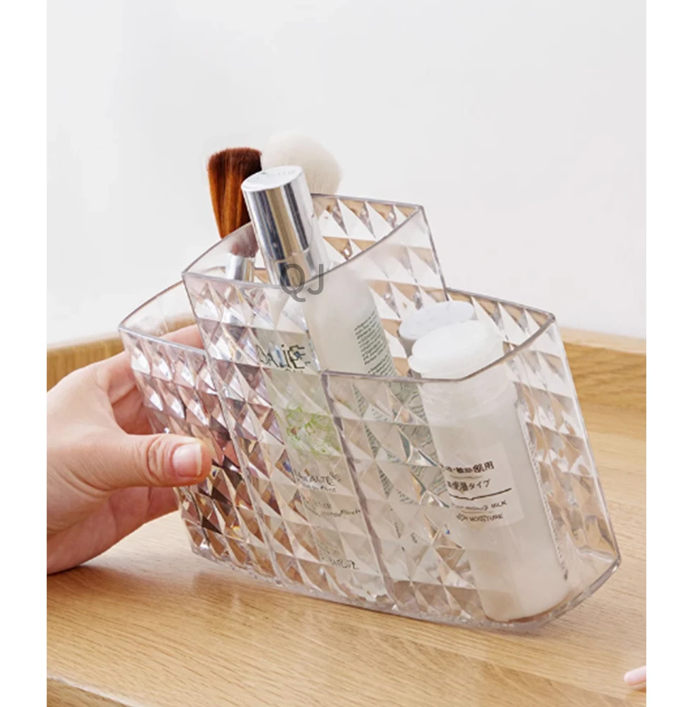 Transparent cosmetic brush bucket dresser cosmetic storage box shelf desk eye shadow brush finishing box