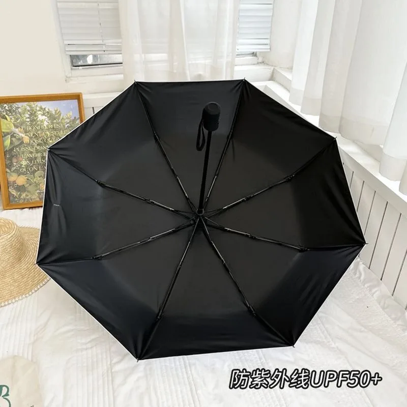Fully Automatic Cat Cute Umbrella, Rain and Shine Dual-purpose Black Rubber Portable Sun Umbrella, Sun Protection, UV Protection