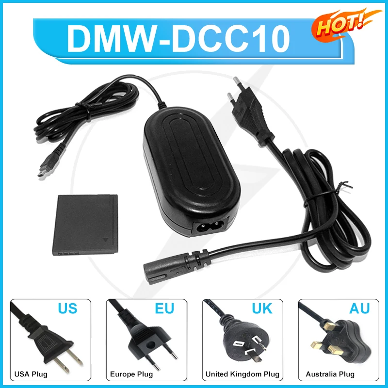 DMW-DCC10 DCC10 DC Coupler+DMW-AC5 AC5PP AC Power Adapter for Panasonic Lumix DMC SZ1 SZ5 SZ7 TS20 TS25 FP5 FP7 FX77 FX78 FX80