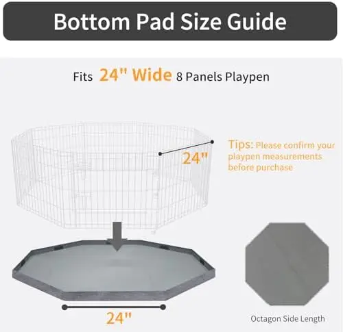 Foldable Metal Dog Exercise Pen/Pet Puppy Playpen Kennels Yard Fence Indoor/Outdoor 8 Panel 24