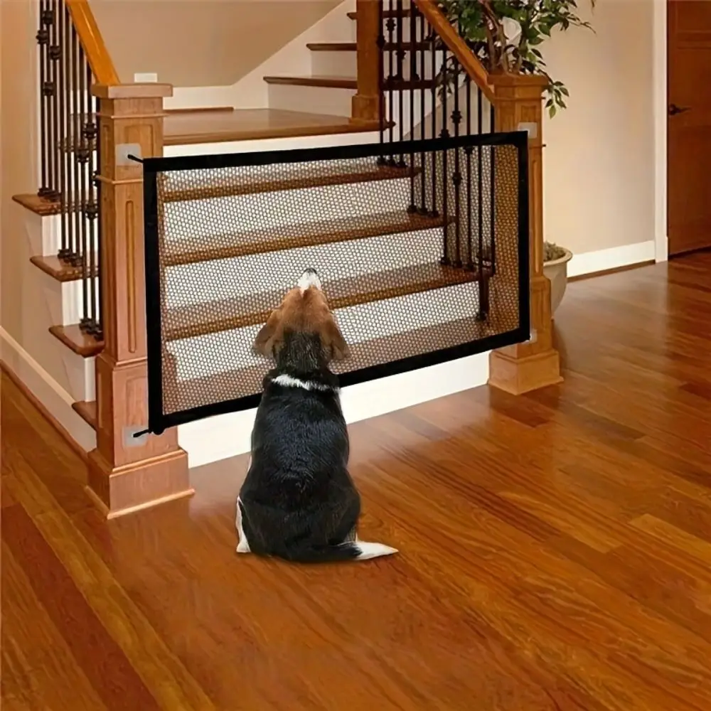 Pet Accessories Guard Pet Dog Barrier Fences Folding Barrier Breathable Mesh Fences Black Universal Baby Safe Guard Door Bedroom