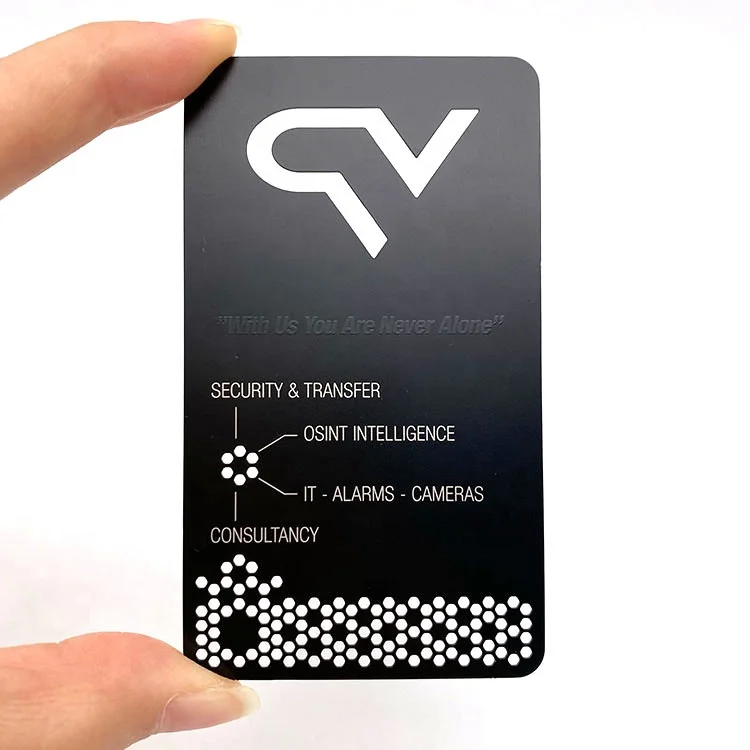 Customized query Wholesales Custom Printing Laser Engraving Logo Stainless Steel Metal Card Black Metal Business Cards for Exclu